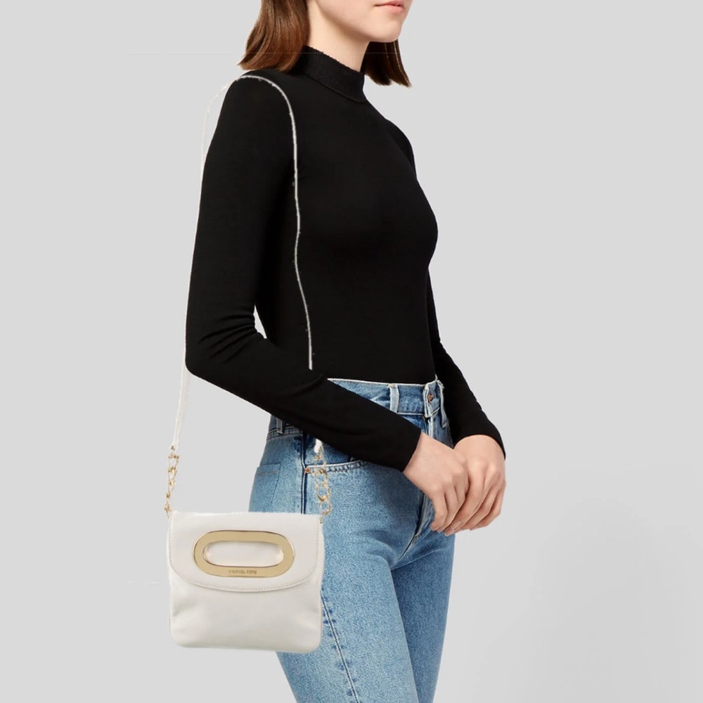 Michael Kors Leather Cut Out Flap Shoulder Bag